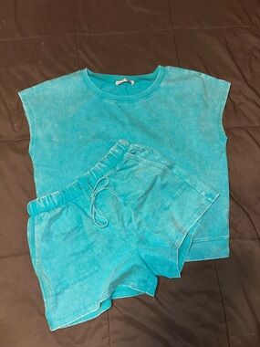 Zenana Acid Wash Matching Set